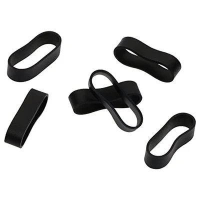 Small Wide Black Rubber Bands